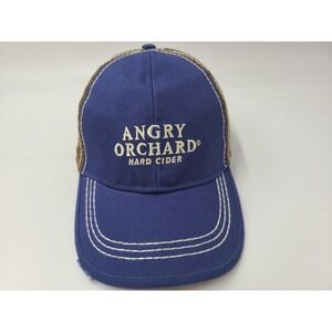 Angry Orchard Hard Cider Distressed Mesh Trucker Snapback Hat Cap Men Blue Brown
